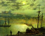 约翰 阿特金森 格里姆肖 : Whitby from Scotch Head